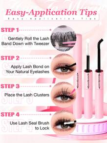 384PCS Individual Lash Clusters D Curl 10-16mm Mixed DIY Lash Clusters Natural Look&Wispy&Dense&Long-Lasting DIY Eyelash Extension Kit With Bond And Seal&Tweezers For Beginner Use At Home Or On-The-Go For Daily Life&Party&Music Festival Lash Clusters Kit,