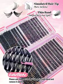 640PCS Individual Lash Clusters Large Capicity 30D+40D+50D D Curl 9-16mm Mixed DIY Lash Clusters Natural Look&Extra Thick&Wispy&Mega Volume Reusable DIY Eyelash Extension Kit With Makeup Tool Tweezers&Brushes For Beginner Use At Home Or On-The-Go For Dail
