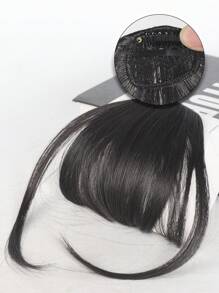 Synthetic Clip In Bangs Front Neat Black Brown Bangs Hairpiece Fake Wig Piece Bangs Hairpiece Clip In Hair Extensions For Women Daily Wear
