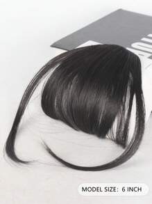Synthetic Clip In Bangs Front Neat Black Brown Bangs Hairpiece Fake Wig Piece Bangs Hairpiece Clip In Hair Extensions For Women Daily Wear