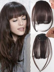 Synthetic Clip In Bangs Front Neat Black Brown Bangs Hairpiece Fake Wig Piece Bangs Hairpiece Clip In Hair Extensions For Women Daily Wear
