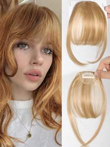 Synthetic Clip In Bangs Front Neat Black Brown Bangs Hairpiece Fake Wig Piece Bangs Hairpiece Clip In Hair Extensions For Women Daily Wear