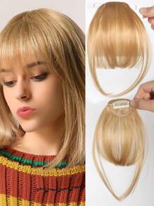 Synthetic Clip In Bangs Front Neat Black Brown Bangs Hairpiece Fake Wig Piece Bangs Hairpiece Clip In Hair Extensions For Women Daily Wear