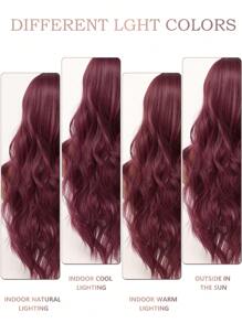 Gorgeous Soft Long Waves Dark Red Highlight Pink Natural Look Glamor Women Daily Party Wig Synthetic Loose Fashion Cool Wig Romantic Elegant Cute Halloween Christmas Cosplay Used Casual Street Heat Resistant Wig 34 Inch