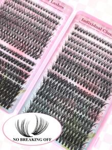 640PCS Individual Lash Clusters Large Capacity 30D+40D+50D D Curl 9-16mm DIY Lash Clusters Natural Look&Extra Thick&Wispy&Ultra Soft&Super Light Reusable Individual Segmented False Eyelashes Eyelash Extension Kit With Makeup Tools 2 Lash Brushes For Begin