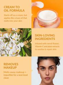SHEGLAM Nourishing Neroli Face Cleansing Balm 35G Cream To Oil Vitamin C Makeup Melting Cleansing Balm Face Cleanser Makerup Remover Brand Beauty Makeup Face Paint Cosmetic For Women Girls Perfect For Fall Winter Ideal For Y2K Fancy Fashion Suitable For B