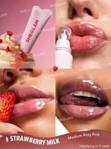 SHEGLAM Crystal Glaze Moisturizing Lip Care-Strawberry Milk Moisturizing Clear Lip Care Clear Watery Mirror Lip Care Hydrating Reduce Lip Fine Lines Lip Makeup Brand Beauty Makeup Face Paint Cosmetic For Women Girls Perfect For Fall Winter Ideal For Y2K F