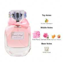 1 Piece 55ml/1.85fl.Oz Women's Durable Flower And Fruit Fragrance Perfume Bottle Body Decorated With Pink Cute Bow, For Girlfriend/Girlfriend/Birthday Gift/Confession Gift/Valentine's Day Gift/Ideal Gift