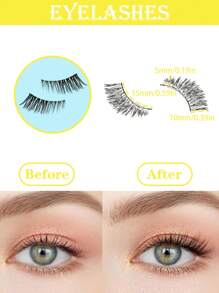 5 Pairs Half Lashes Clear Band Eyelashes Cat Eye False Eyelashes Short Soft 3d Faux Mink Eyelashes Soft Natural Makeup-5 Pairs/Box Mini And Cute Super Short Half Eye Lashes With Thin And Transparent Stems, Lengthened End, Natural Curly Appearance, Reusabl