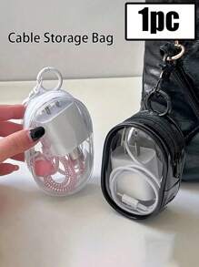 2pcs/1pc Portable Mini Clear Zipper Storage Pouch, Multi-Functional Jewelry Organizing Bag For Earphones, Power Bank, Keychains, Rings, Perfume, Unisex Travel Essential (Keychain Style Random) ,Jewellery Box,Pouch,Makeup Brush Holder,Brush Holder,Perfume