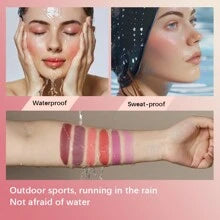 lakerain SHEIN X Milania Lakerain Pocket Blush, Creamy Stick Blush, Lightweight Formula, Long-Lasting Waterproof Moisturizing, Natural Finish, All Skin Tones, 6 Colors, Makeup Stick For Cheeks, Eyes, Lips, ≤300g