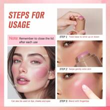 lakerain SHEIN X Milania Lakerain Pocket Blush, Creamy Stick Blush, Lightweight Formula, Long-Lasting Waterproof Moisturizing, Natural Finish, All Skin Tones, 6 Colors, Makeup Stick For Cheeks, Eyes, Lips, ≤300g