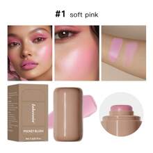 lakerain SHEIN X Milania Lakerain Pocket Blush, Creamy Stick Blush, Lightweight Formula, Long-Lasting Waterproof Moisturizing, Natural Finish, All Skin Tones, 6 Colors, Makeup Stick For Cheeks, Eyes, Lips, ≤300g