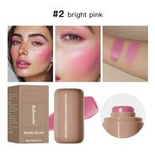 lakerain SHEIN X Milania Lakerain Pocket Blush, Creamy Stick Blush, Lightweight Formula, Long-Lasting Waterproof Moisturizing, Natural Finish, All Skin Tones, 6 Colors, Makeup Stick For Cheeks, Eyes, Lips, ≤300g