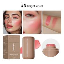 lakerain SHEIN X Milania Lakerain Pocket Blush, Creamy Stick Blush, Lightweight Formula, Long-Lasting Waterproof Moisturizing, Natural Finish, All Skin Tones, 6 Colors, Makeup Stick For Cheeks, Eyes, Lips, ≤300g