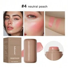 lakerain SHEIN X Milania Lakerain Pocket Blush, Creamy Stick Blush, Lightweight Formula, Long-Lasting Waterproof Moisturizing, Natural Finish, All Skin Tones, 6 Colors, Makeup Stick For Cheeks, Eyes, Lips, ≤300g