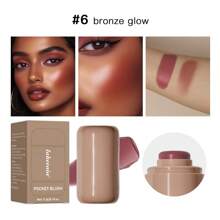 lakerain SHEIN X Milania Lakerain Pocket Blush, Creamy Stick Blush, Lightweight Formula, Long-Lasting Waterproof Moisturizing, Natural Finish, All Skin Tones, 6 Colors, Makeup Stick For Cheeks, Eyes, Lips, ≤300g