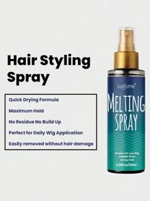 Lace Melting Spray And Holding Spray(120ml), Extreme Hold Melting Spray For Lace Wigs, Glueless, Strong Natural Finishing Hold, Dries Quickly, Wig Melting Spray & Hair Adhesive for Wigs