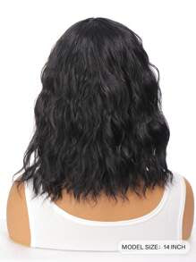 14 Inch Wavy Synthetic Wig With Bangs Short Bob  Wigs Curly Wavy Shoulder Length  Wig Daily Colorful Wig