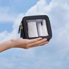 1pc Clear Small Cosmetic Bag For Purse Clear Mini Makeup Bag For School Cute Clear Make Up Pouch For Travel Tiny Leather White Make Up Organizer Case For Backpack Toiletry Bag Waterproof Square Pouch With Zipper, Pencil Case, Lipstick Pack Bag