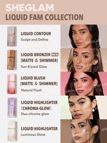 SHEGLAM Sun Sculpt Liquid Contour-Soft Tan Gel Cream Contour Non-Greasy Long Lasting Highly Pigmented Natural Contour Contouring Weightless Bronzer Brown Contour & Bronzer Brand Beauty Makeup Face Paint Cosmetic For Women Girls Perfect For Fall Winter Ide