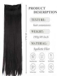 Black Extra Long Straight Hair 5 Clips Hair Extensions Ponytail Extension For Ladies Girls 20~40 Inches Clip In Extensions Hairpieces For Women Suitable For Various Occasions Including Music Festivals, Parties, Cosplay,Holidays And All Seasons