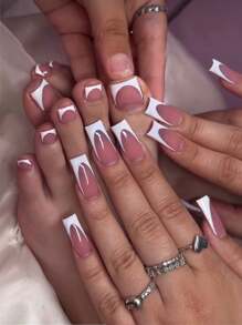 288Pcs French Ballet Series Nail Stickers, Suitable For All Women And Girls, With Pure Glitter And French Design, Suitable For Everyday Wear Press On Nails Nail Supplies Nails