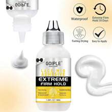 Goiple Waterproof Lace Glue Kit Wig Lace Bond Melting Spray Extra Hold For Lace Front Glueless Adhesive, Includes Lace Melting And Holding Spray, Wig Glue, Adhesive Remover, Rat Tail Comb, Teasing Brush, Double Sided Brush, Eyebrow Trimmer, Elastic Hair B