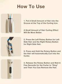 GENAI SHEIN X Milania Automatic Curling Iron, Hair Curler Wand Rotating,4 Adjustable Temperature Levels, Fast Self Spinning Styling, Quick Heating, 28mm Large Wave Curls Suitable For Slouchy People, Easy To Use