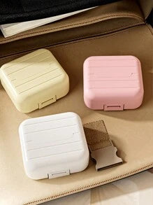 1pc 7-Compartment Portable Travel Mini Pill Case, Waterproof Moisture-Proof Pill Storage Container, Suitable For Storing Medication, Rings And Other Small Items