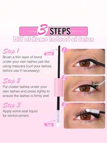 144 PCS D Curl Natural Lash Extension Kit Lash Clusters Kit Wispy Eyelash Extensions 9-12MM Individual Lashes Extensions With Bond And Seal Lash Glue And Eyelash Extension Tweezers DIY At Home Lash Clusters Kit,Lashes,Eyelashes,Fake Lashes