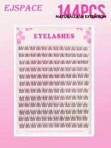 144 PCS D Curl Natural Lash Extension Kit Lash Clusters Kit Wispy Eyelash Extensions 9-12MM Individual Lashes Extensions With Bond And Seal Lash Glue And Eyelash Extension Tweezers DIY At Home Lash Clusters Kit,Lashes,Eyelashes,Fake Lashes