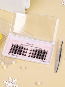 MAGEFY 42pcs CC Curl Manga DIY Extended Tail Cross Fox Eyelashes Cluster,Eyebrow Clip,Manga Tip Tail Fairy Hair Lash Clusters,Eye Lash Clusters,Individual Eyelashes,Lashes,Fake Lashes