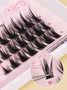 MAGEFY 42pcs CC Curl Manga DIY Extended Tail Cross Fox Eyelashes Cluster,Eyebrow Clip,Manga Tip Tail Fairy Hair Lash Clusters,Eye Lash Clusters,Individual Eyelashes,Lashes,Fake Lashes