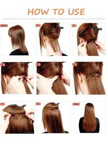 Clip In Hair Extensions Natural Black Color 24 Inch 12 PCS Set Long Straight Hair Extension Synthetic Hairpieces For Women Girls Daily Use