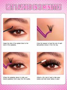 Golden Unwinding 640PCS 30D40D50DDramatic C-Curl 8-16MM Mix DIY Lash Extension Kit Set DIY Bottom Lashes Eyelashes Book Big Volume Soft Individual Cluster Lashes Create A Fluffy Natural Wispy Y2k Butterfly Elements Pink Base Card Look At Home Long Lasting