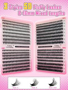 Golden Unwinding 640PCS 30D40D50DDramatic C-Curl 8-16MM Mix DIY Lash Extension Kit Set DIY Bottom Lashes Eyelashes Book Big Volume Soft Individual Cluster Lashes Create A Fluffy Natural Wispy Y2k Butterfly Elements Pink Base Card Look At Home Long Lasting