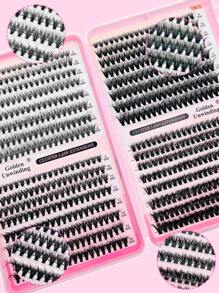 Golden Unwinding 640PCS 30D40D50DDramatic C-Curl 8-16MM Mix DIY Lash Extension Kit Set DIY Bottom Lashes Eyelashes Book Big Volume Soft Individual Cluster Lashes Create A Fluffy Natural Wispy Y2k Butterfly Elements Pink Base Card Look At Home Long Lasting