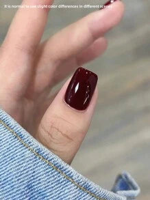 1pc 15ml Wine Red Gel Nail Polish Starter Pure Soak Off No Wipe Nail Gel Polish Suitable For All Seasons
