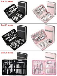 Nail Clipper Kit Manicure Set Stainless Steel Professional Pedicure Kit For Nail Care Tools Fingernails & Toenails With Portable Suitable For Home, Workplace, Outdoor Travel
