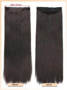 Black-Brown Extra Long Straight Hair 20~40 Inch 5 Clips In Hairtail Extension For Ladies Girls Clip In Extensions Hairpieces For Women Suitable For Various Occasions Including Music Festivals, Parties, Cosplay, Holidays And All Season