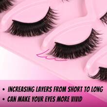 15Pairs Of 3boxs Cat Eye Lashes Natural Look Fox False Eyelashes Gorgeous Wispy & Lightweight Faux Mink Lashes For Doll Eye Makeup