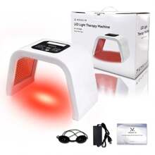 EOOGER Red Light Therapy For Face, 7 Color LED Face Mask Neck Body SPA Skin Care Equipment At Home Use