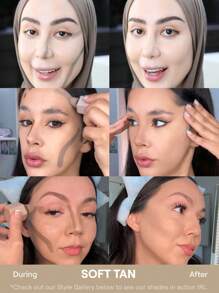 SHEGLAM Sun Sculpt Liquid Contour-Soft Tan Gel Cream Contour Non-Greasy Long Lasting Highly Pigmented Natural Contour Contouring Weightless Bronzer Brown Contour & Bronzer Brand Beauty Makeup Face Paint Cosmetic For Women Girls Perfect For Fall Winter Ide