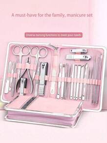 Nail Clipper Kit Manicure Set Stainless Steel Professional Pedicure Kit For Nail Care Tools Fingernails & Toenails With Portable Suitable For Home, Workplace, Outdoor Travel