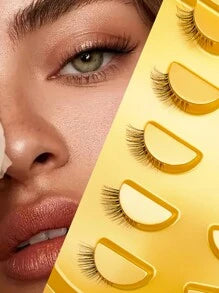5 Pairs Half Lashes Clear Band Eyelashes Cat Eye False Eyelashes Short Soft 3d Faux Mink Eyelashes Soft Natural Makeup-5 Pairs/Box Mini And Cute Super Short Half Eye Lashes With Thin And Transparent Stems, Lengthened End, Natural Curly Appearance, Reusabl