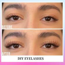 168Pcs D Curl Natural Lash Extension Kit 168Pcs Lash Clusters Kit Wispy Eyelash Extensions 9-12MM Individual Lashes Extensions With Bond And Seal Lash Glue And Eyelash Extension Tweezers DIY At Home Lash Clusters Kit, Lashes, Eyelashes, Fake Lashes