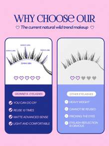 GROINNEYA Manga Lashes Clear Band Eyelashes Natural Crossed Wispy Fake Eyelashes Cosplay Makeup Tools(QY03) Strip Lashes, Lashes, Eyelashes, Fake Lashes