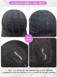 24 Inch 240g Heat Resistant Synthetic Wig, Medium Length Wavy With Bangs, Elegant Wig Suitable For Women's Daily Wear, Black-Brown