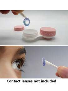 1pc/2pcs Portable Simple Square Contact Lens Case, DIY Solid Color Contact Lens Holder, Suitable For Daily Outdoor Use